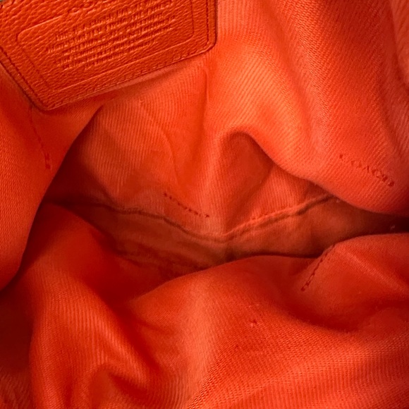 Coach Vibrant Orange Edie Leather Shoulder Bag - Picture 13 of 16